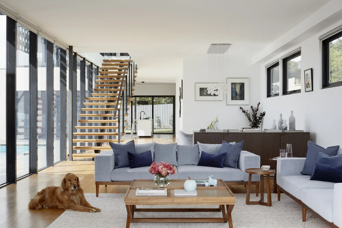 Open-plan living room ready for listing photographs